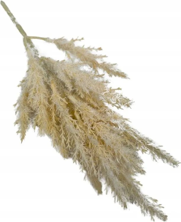 Szárított műfű ág 33 cm krémszínű