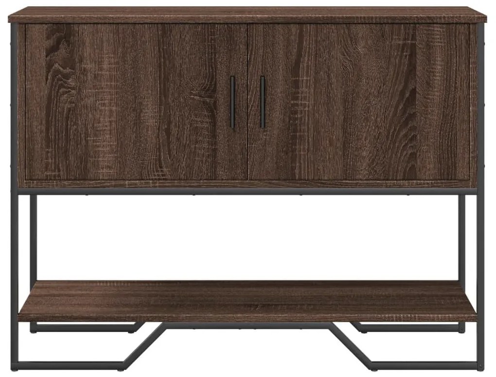 barna tölgyszínű szerelt fa dohányzóasztal 100x35x74,5 cm