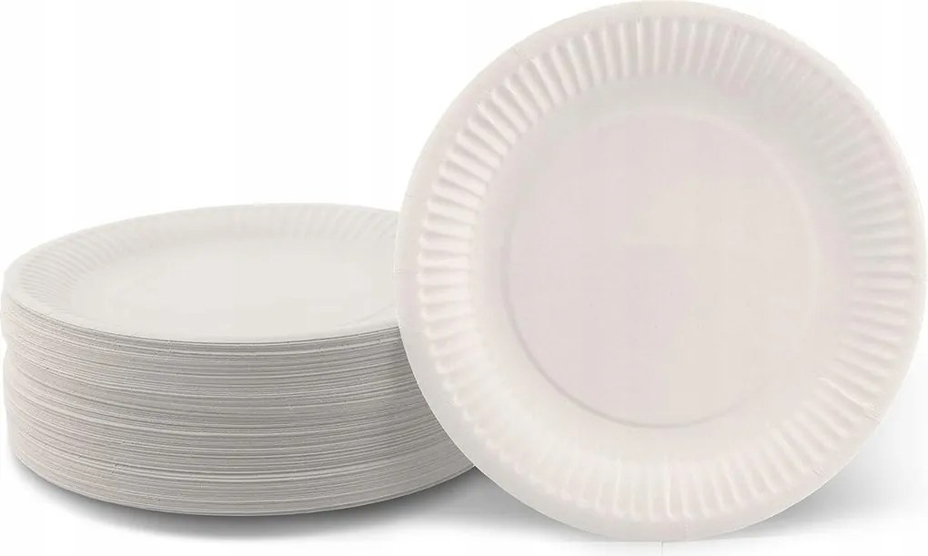 Papír karton tányér 23 cm 100 db desszertes tányér sütemény fehér