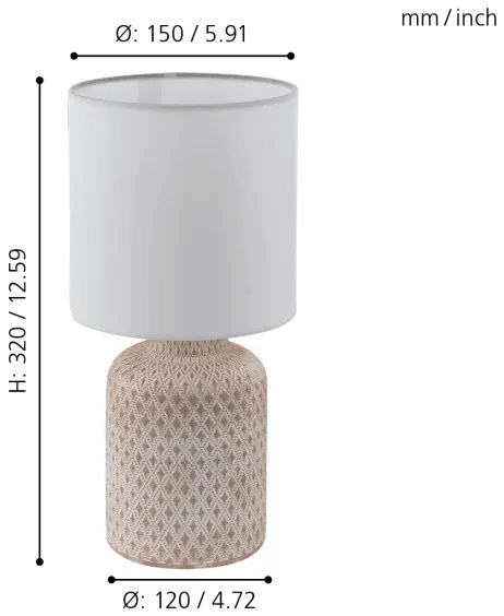 Eglo 97773 - Asztali lámpa BELLARIVA 1xE14/40W/230V