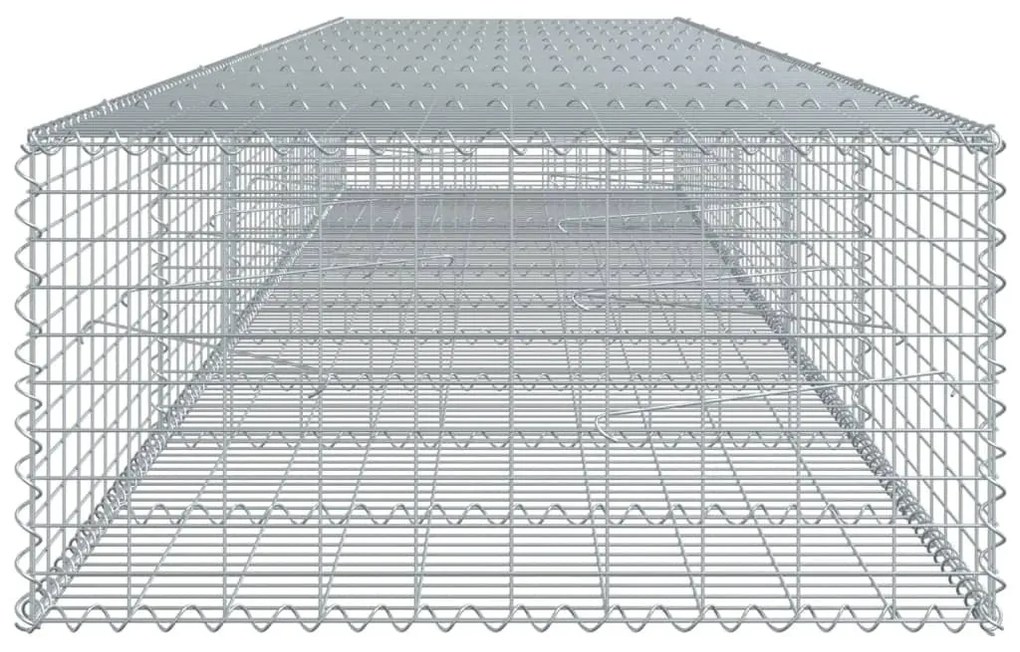 horganyzott vas gabion kosár fedéllel 500 x 100 x 50 cm