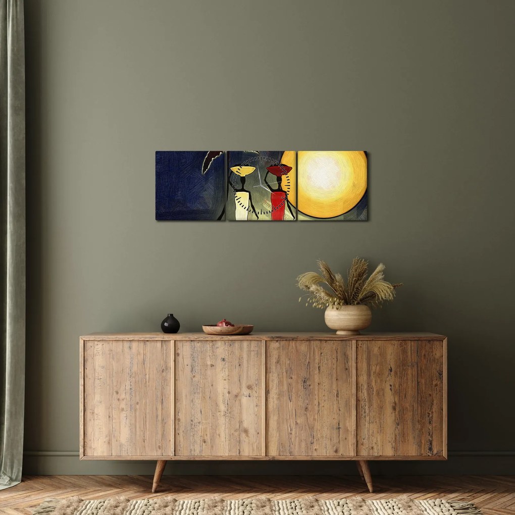 Egy ősi festmény képe (órával) (90x30 cm)