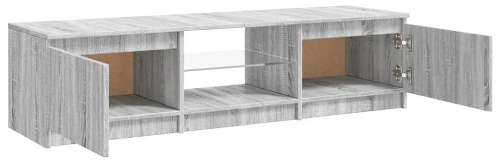 szürke sonoma színű TV-szekrény LED-ekkel 140 x 40 x 35,5 cm