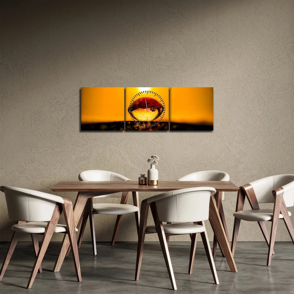 Egy üvegcsepp képe (órával) (90x30 cm)