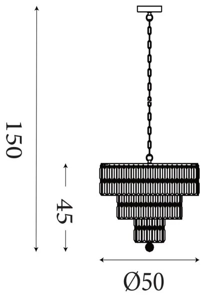 Searchlight 1375-5AB - Láncos csillár EMPIRE 5xE14/60W/230V
