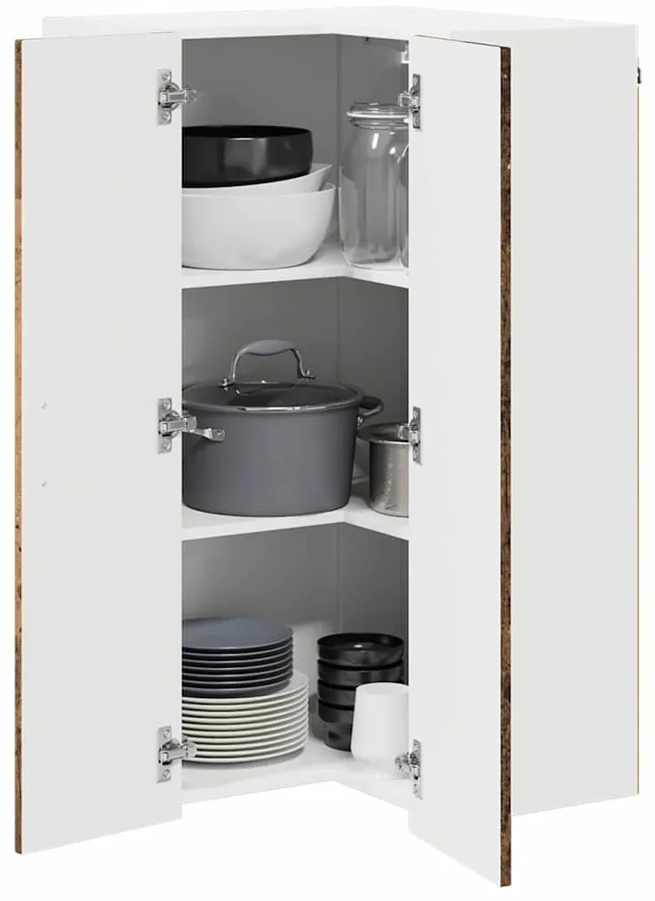 Fali konyhaszekrény polcokkal Öreg fa 57 x 57 x 100 cm Faanyag