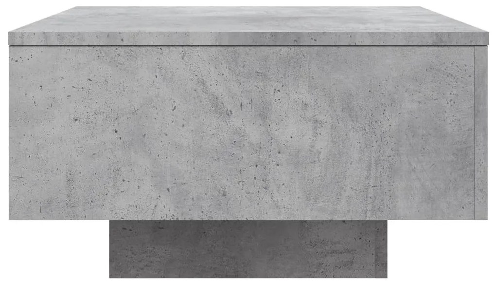 betonszürke dohányzóasztal LED-lámpákkal 55 x 55 x 31 cm