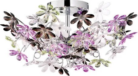 TRIO R60014017 FLOWER Vintage Mennyezeti Lámpák Ezüst E14 IP20