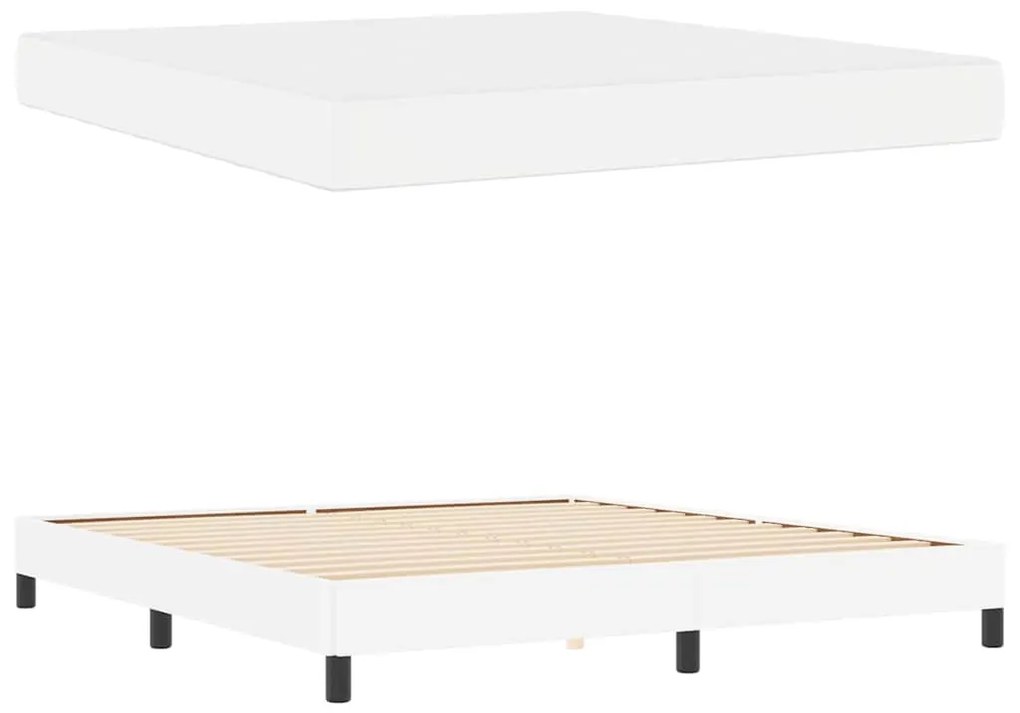 Ágy matracmal Tiszta fehér 180 x 200 cm Műbőr