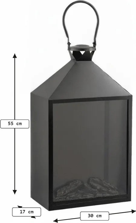 LED dekoráció lámpás COZY WARM 55x30 cm, fekete