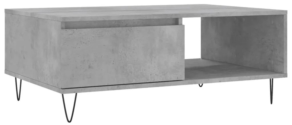 Betonszürke szerelt fa dohányzóasztal 90 x 60 x 35 cm