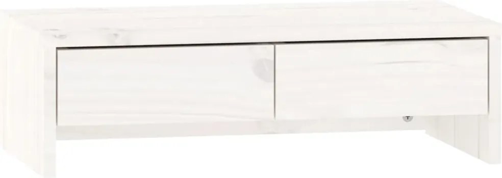 vidaXL fehér tömör fenyőfa monitorállvány 50x27x15 cm