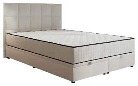 Kárpitozott ágy matracokkal és ágyneműtárolóval GRACE 140x200 cm bézs
