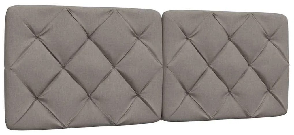 tópszínű szövet ágykeret LED-ekkel matrac nélkül 120x200 cm