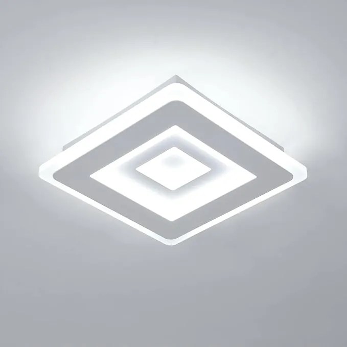 Lampa Sufitowa Plafon Led Biała Nowoczesna Kwadrat Do Salonu 6500K 28W