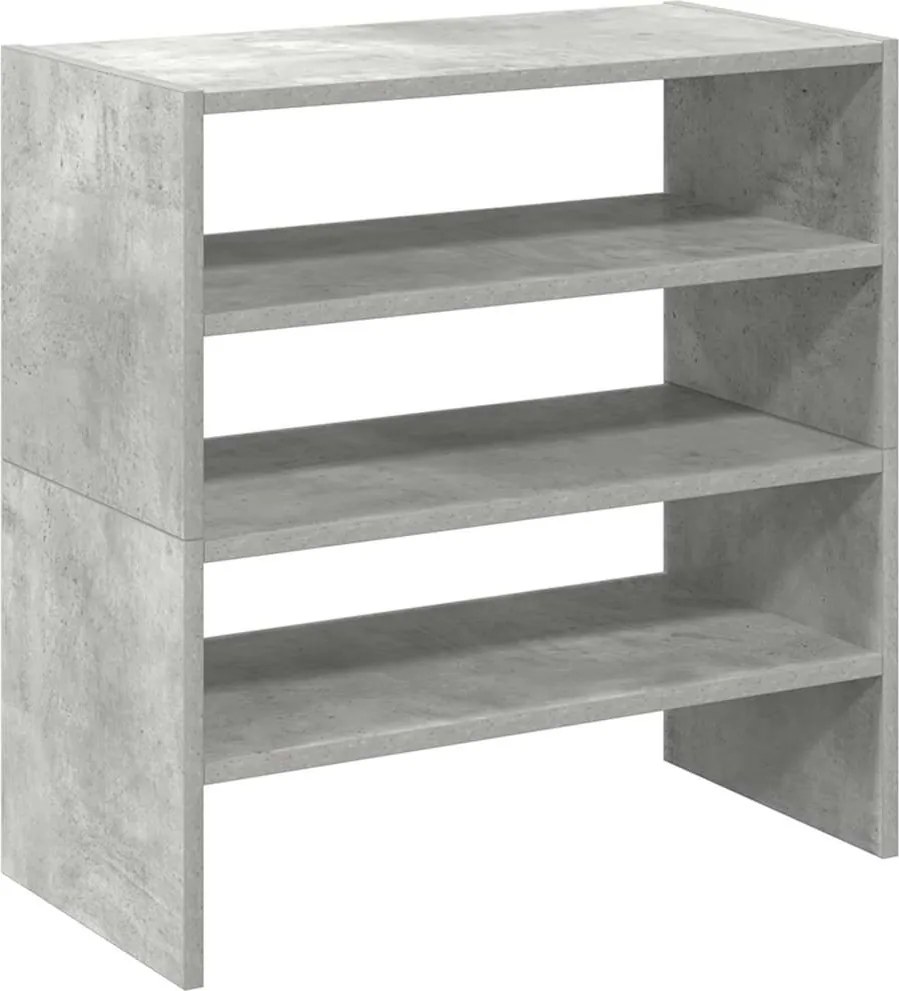 vidaXL 2 db betonszürke cipőtartó állvány halmozható 60 x 30 x 30,5 cm