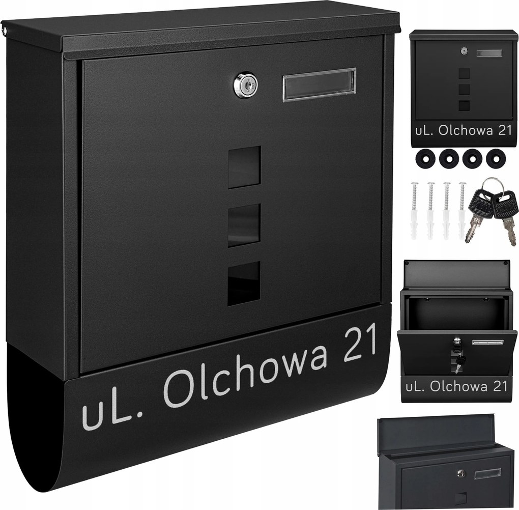 Postaláda Fekete Felirat