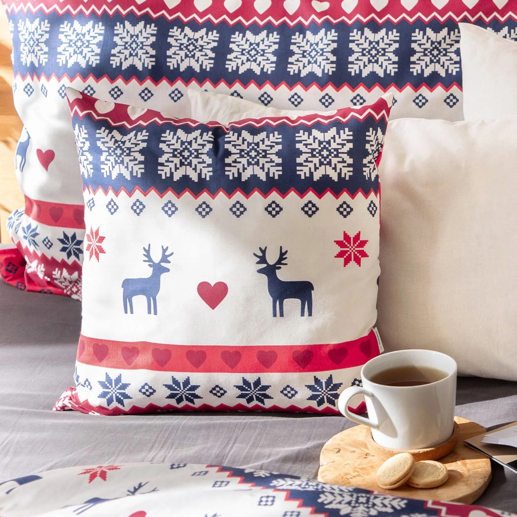 Goldea karácsonyi pamut párnahuzat - norvég mintás 45 x 45 cm