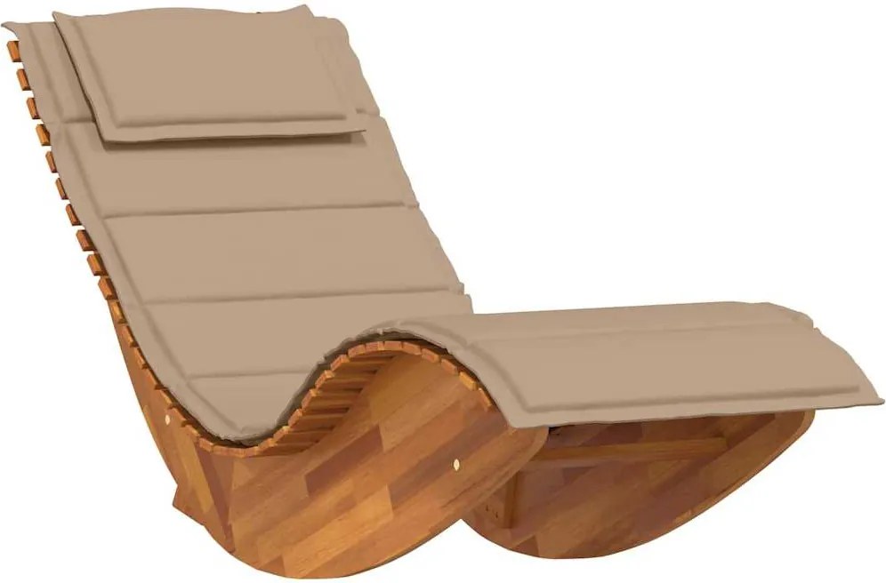 vidaXL tömör akácfa hintaszék napozóágy párnával