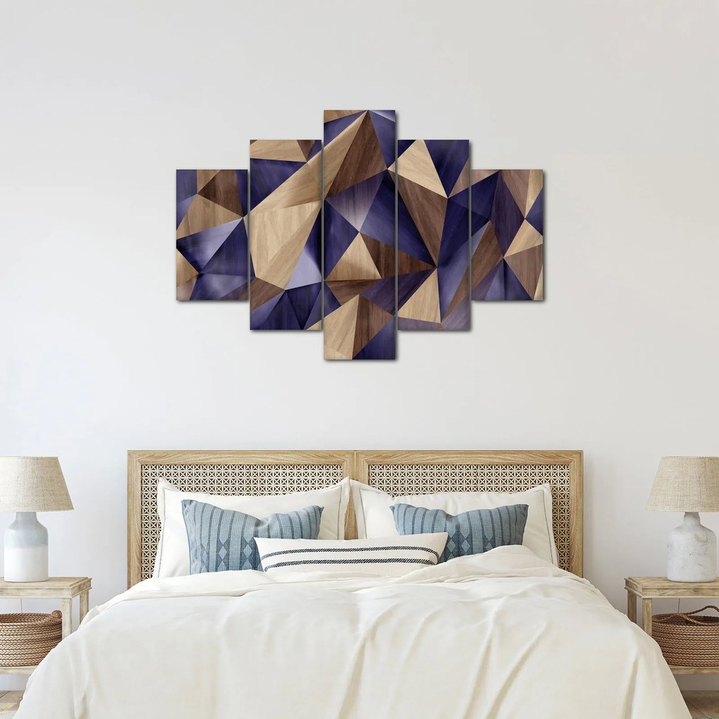 Kép - 3D fa háromszögek (150x105 cm)