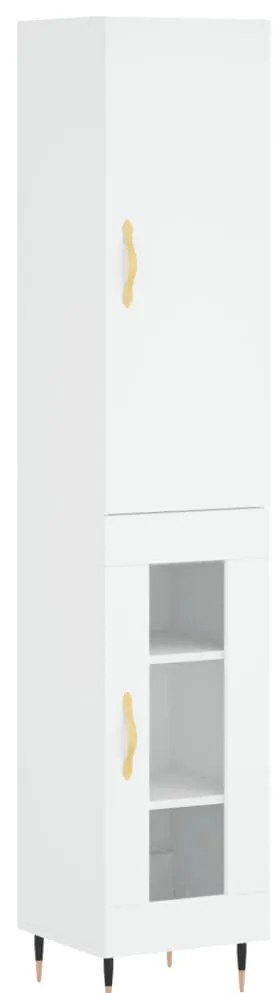 fehér szerelt fa magasszekrény 34,5x34x180 cm