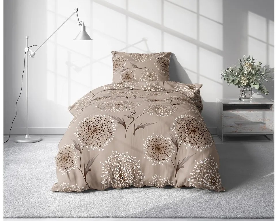 Krepp ágynemű PAMPELINO BLEND világosbarna Ágyneműhuzat mérete: 70 x 90 cm | 140 x 200 cm