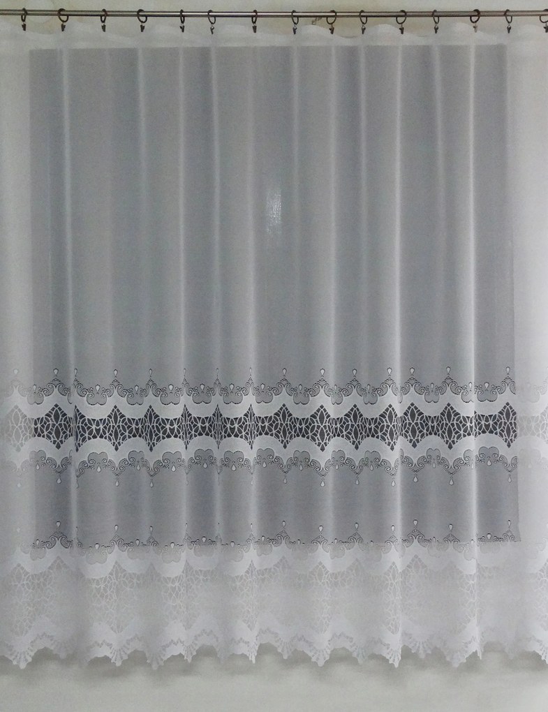 Mg Függöny jacquard 762/19 Fehér 300X180 kész szalag