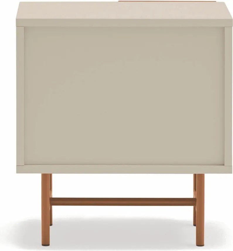 Téglavörös-bézs matt éjjeliszekrény Nube – Teulat