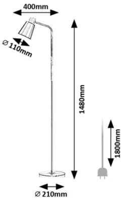 Rabalux 74003 - Állólámpa AZIM 1xE27/40W/230V