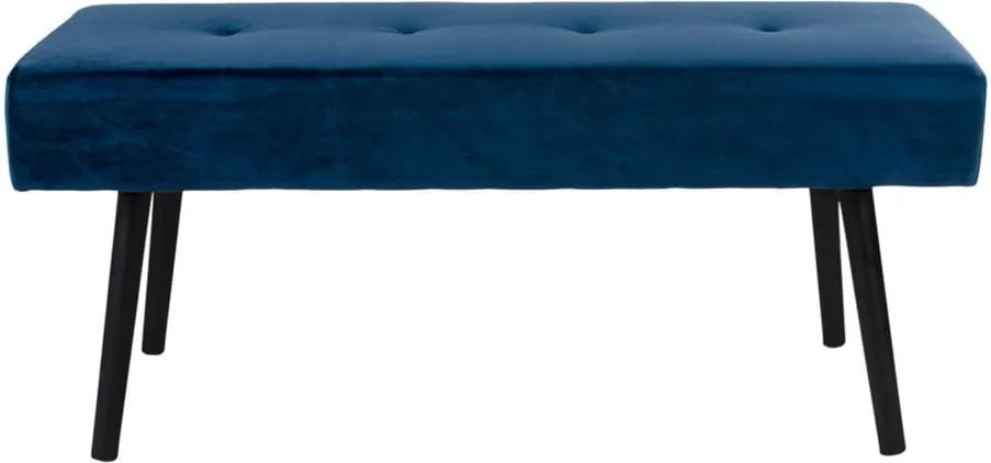 Skiby sötétkék párnázott pad bársonykárpittal, 100 x 35 cm - House Nordic