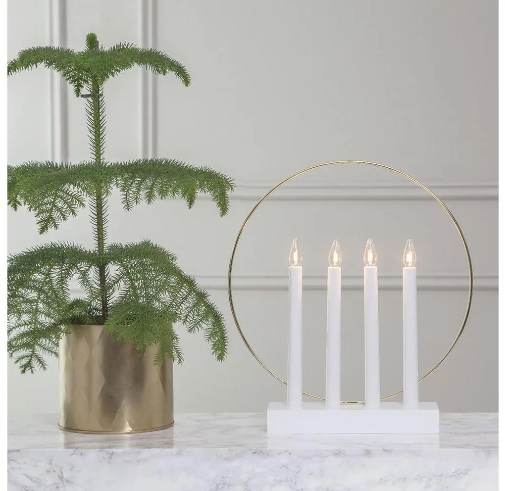 Eglo 410979 - Karácsonyi gyertyatartó GLOSSY 4xE10/3W/230V fehér