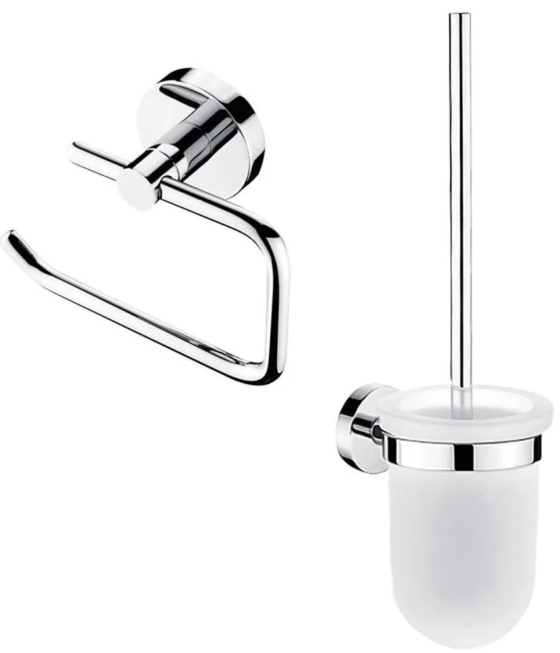 NIMCO UN készlet-94WN-26 - Falra szerelhető WC kefe és wc papír tartó UNIX króm