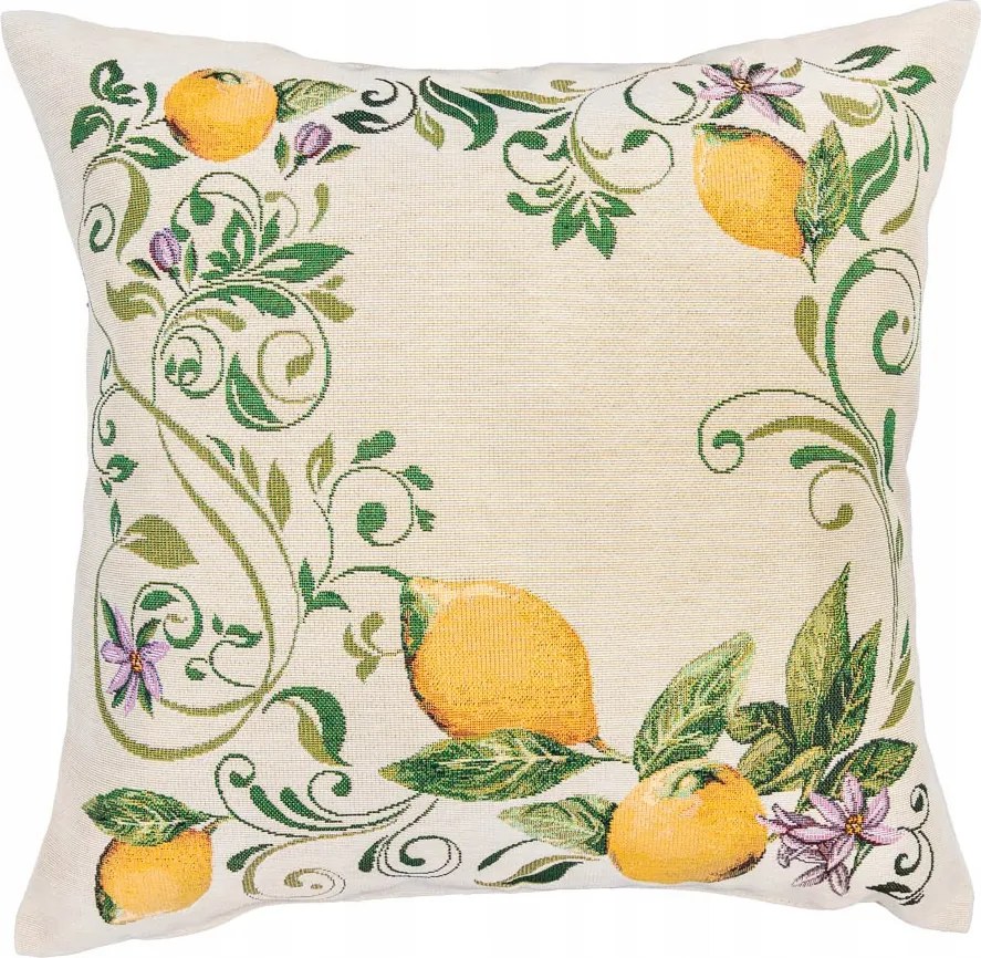 Párnahuzat 45x45 dekoráció Gina citrom nyári mintás kert ház
