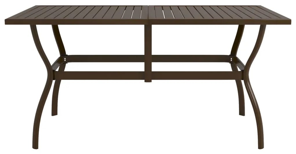 vidaXL barna acél kerti asztal 140 x 80 x 72 cm