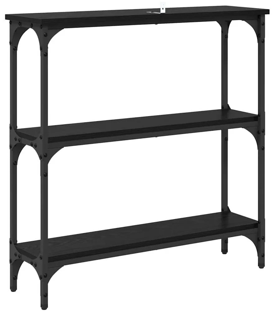 Konzolasztal Musta tammi 75 x 22.5 x 75 cm Műgyanta fa és Fém