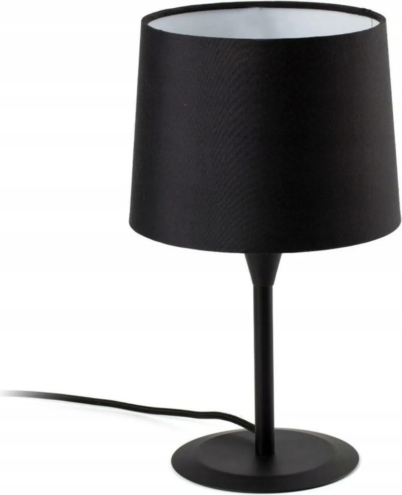 Faro Conga S fekete asztali lámpa, textil ernyő, E27, 36 cm