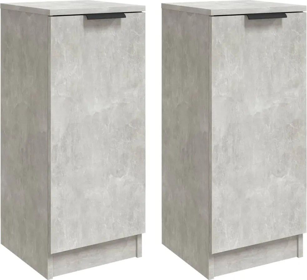 vidaXL 2 db betonszürke szerelt fa tálalószekrény 30 x 30 x 70 cm