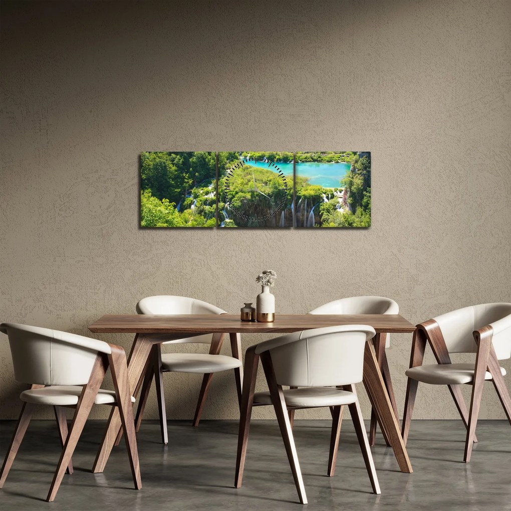 Kép - Vízesések (órával) (90x30 cm)