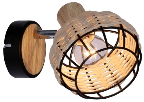Fali spotlámpa TAJGA 1xE14/40W/230V rattan/fekete