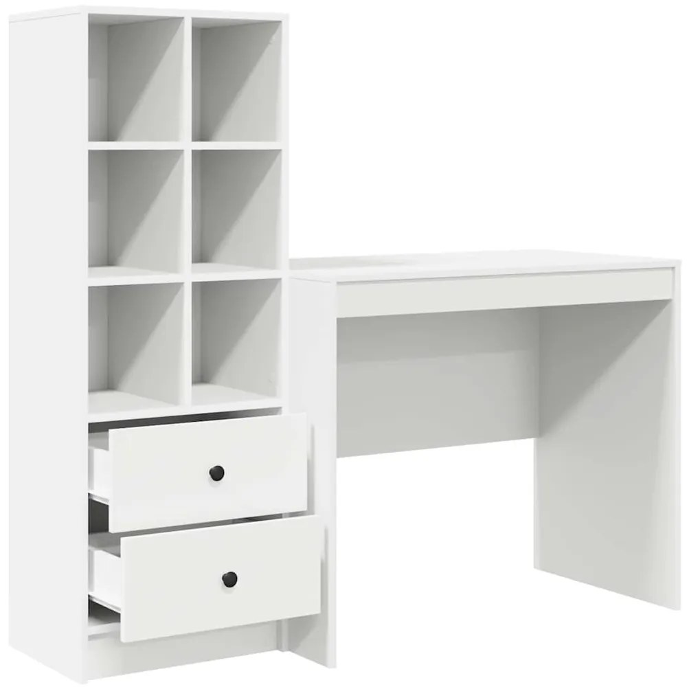 Tárolóval rendelkező íróasztal 2 pcs Fehér 90 x 50 x 76 cm