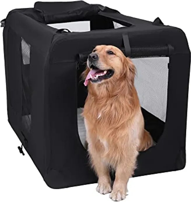 Összecsukható kisállathordozó 91 x 63 x 63 cm, XXL-es kutyaszállító, fekete