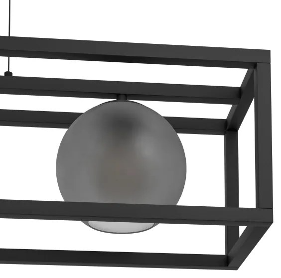 Eglo 390215 - Csillár zsinóron ARANGONA 3xE27/40W/230V füstös/fekete