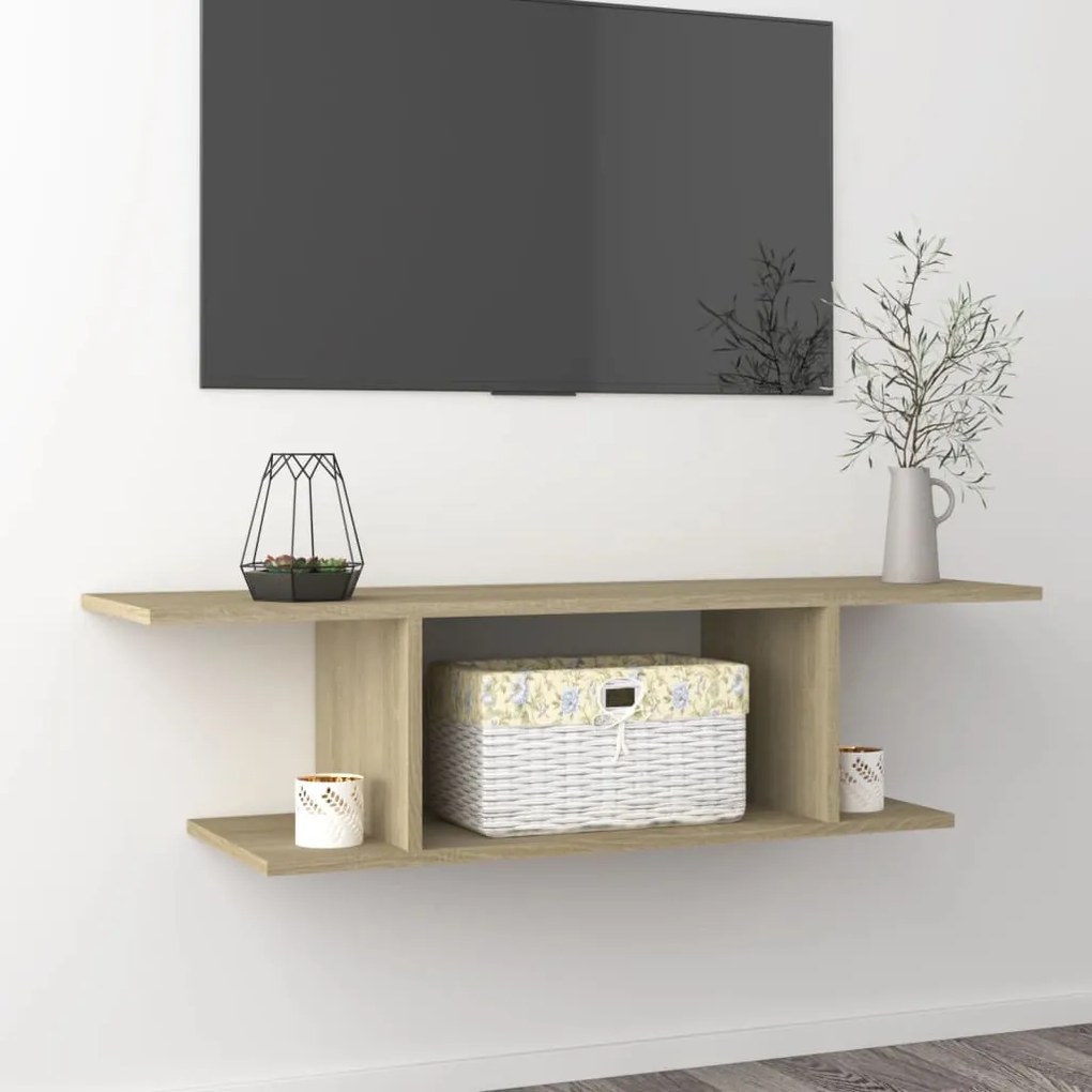 sonoma tölgy falra szerelhető TV-szekrény 103x30x26,5 cm
