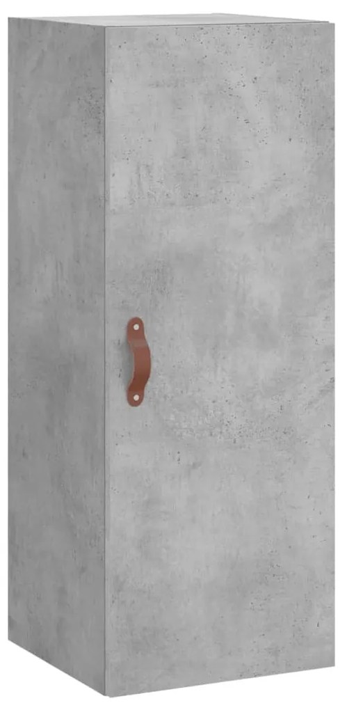 betonszürke szerelt fa magasszekrény 34,5x34x180 cm