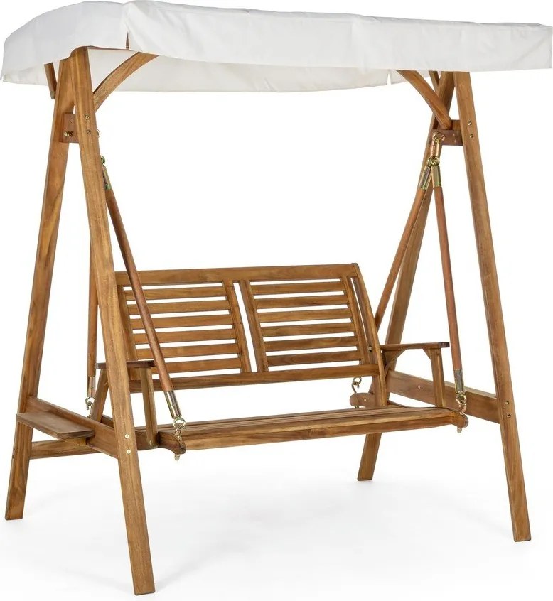 Natúr színű tömörfa kerti hintaágy Noemi – Bizzotto