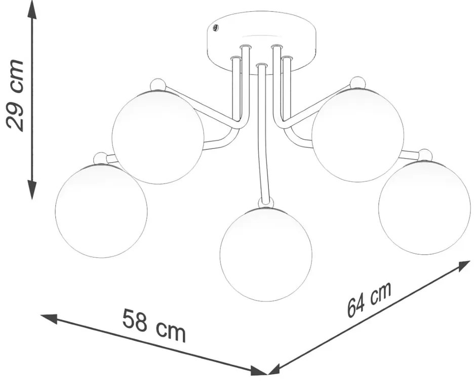 Fekete-fehér mennyezeti lámpa Beam – Sollux