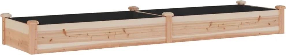 vidaXL tömör fenyőfa kerti magaságyás béléssel 240x60x25 cm