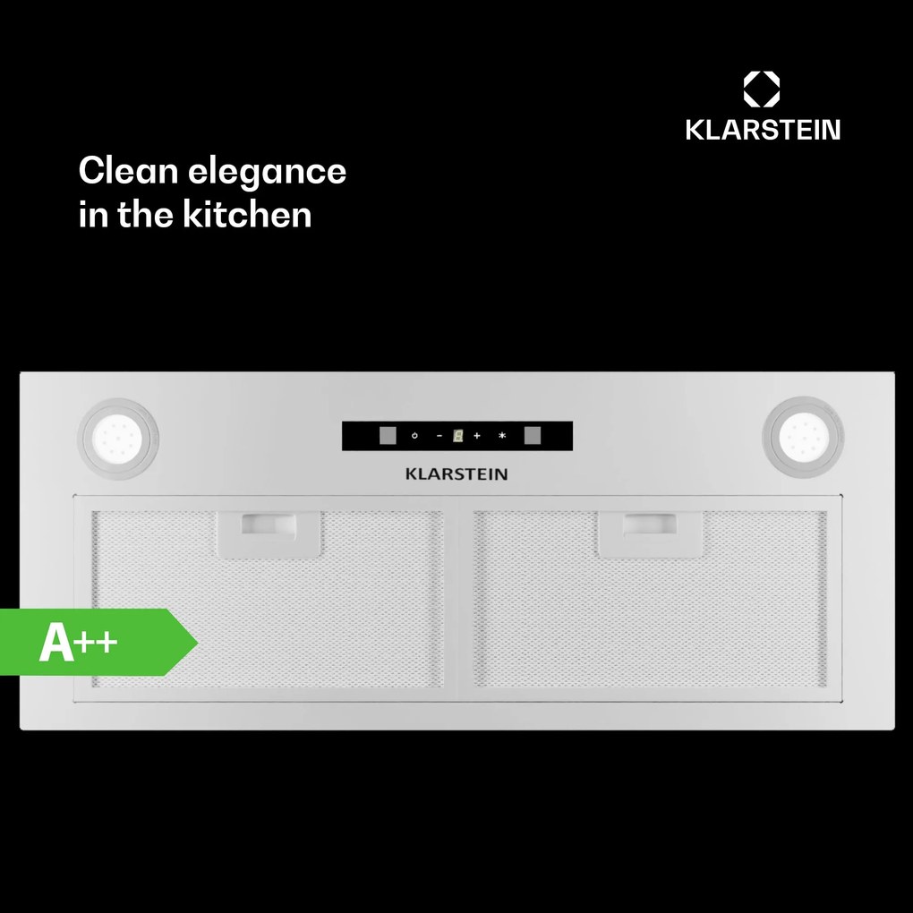 Klarstein Paolo 72 beépíthető páraelszívó 72 cm 520 m³/h LED Touch A++