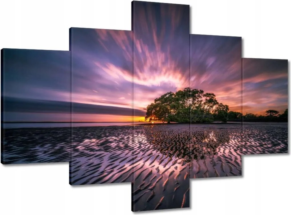 Vászonkép 100x70 Gyönyörű lila tájkép