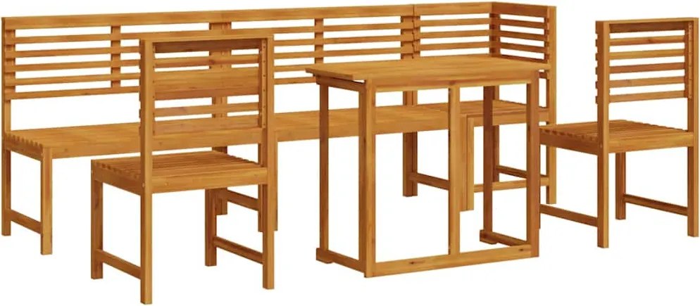 vidaXL Kert Bistro Készlet 6 pcs Barna Tömör Akácfa